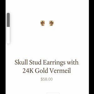 Skull Stud Earrings with 24K Gold Vermeil 💀